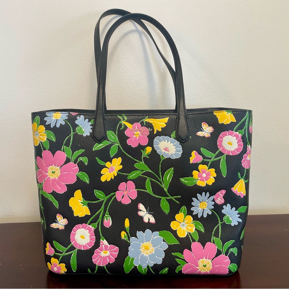 Kate Spade Veronica Black Floral Tote Bag